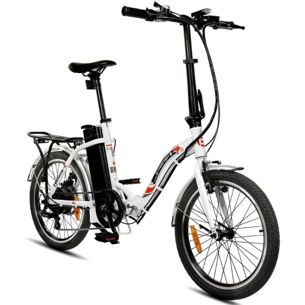 UL Certified-Ecotric Starfish 20 inches portable and folding electric bike - White